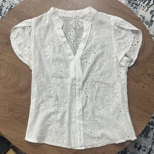White Eyelet Women Top